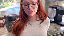 Redhead stepdaughter filled with cum